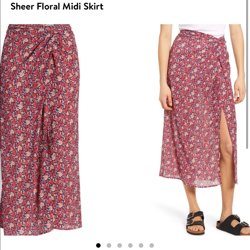 BP Sheer floral midi skirt - NWOT